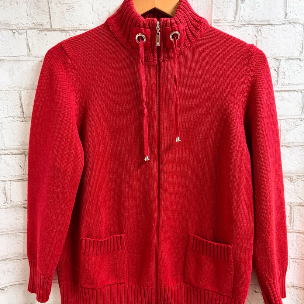 Vintage Alia Red Knit Granny Cardigan